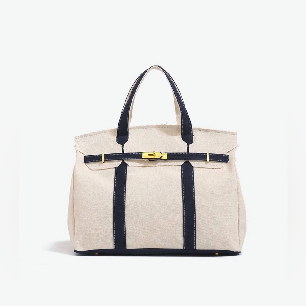 BOATKIN Bag elove Canvas Tote with Navy Trim